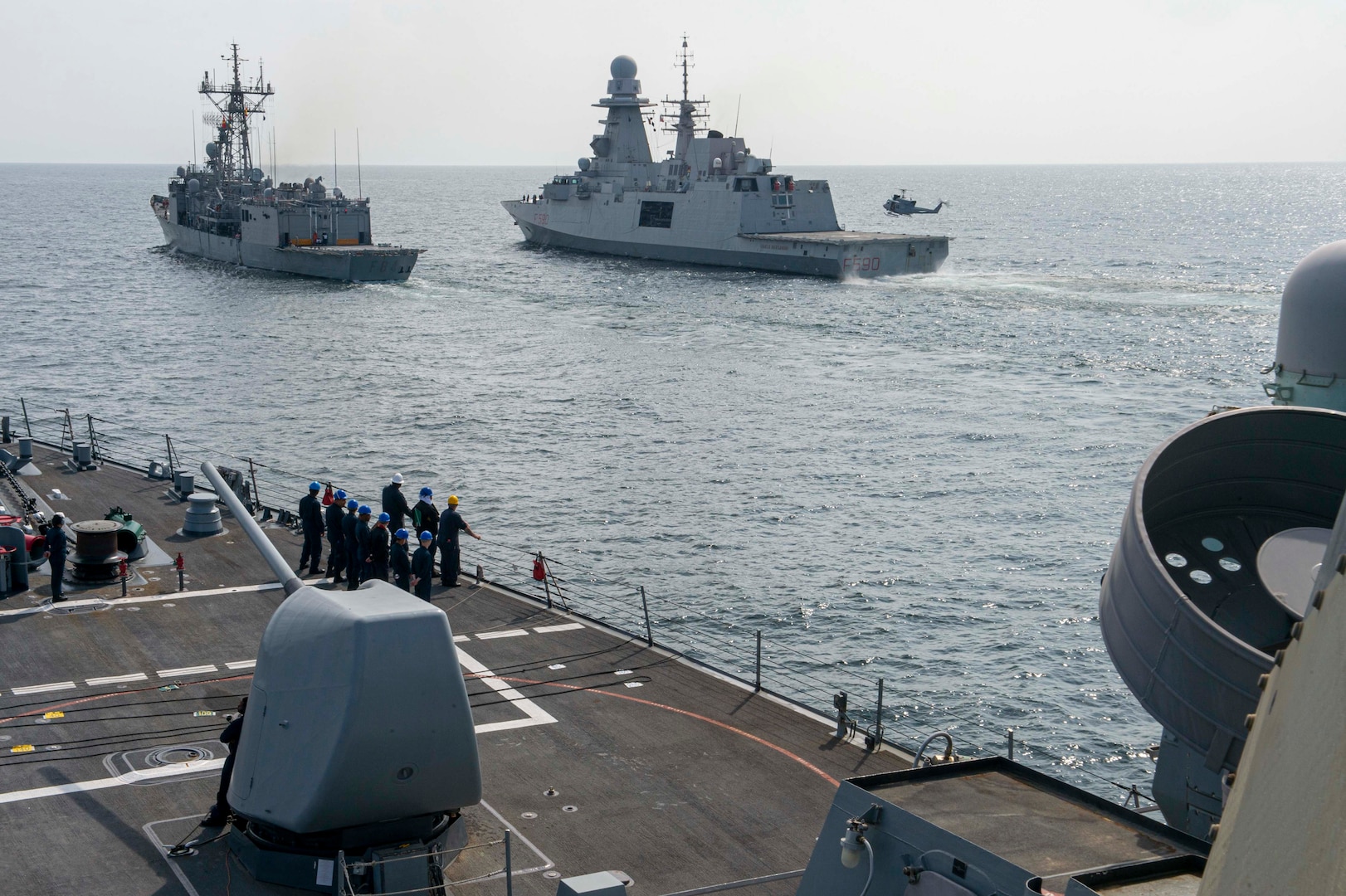 U.S. Navy, EU Naval Forces Conduct Combined Patrol in Arabian Sea