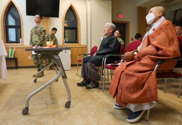 U.S. Army Garrison Yongsan-Casey hosted its first official Buddhist Talk Service at the West Casey Chapel for Soldiers, family members and civilians on March 15.
