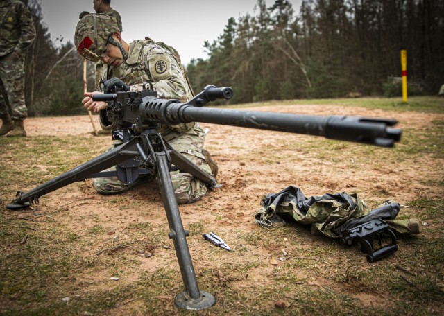 Soldiers compete in the 2023 Landstuhl Regional Medical Center Best Leader Competition, March 21. The competition tested ovewr 20 Soldiers on Army warrior tasks and marksmanship drills, life-saving skills, military competence, and physical fitness.