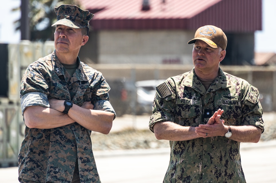 Navy leaders visit Blue Diamond Marines