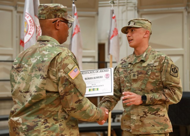 Zama Middle High School JROTC cadets recognized at end-of-year ceremony