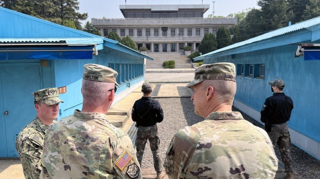 Army Gen. Daniel Hokanson, chief, National Guard Bureau, visits  the Republic of South Korea to assess potential National Guard contributions at a time of deepening U.S. and ROK defense and security ties, May 16, 2023. This image was acquired using a cellular device.