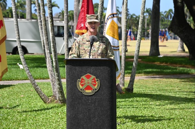 Deatrick relinquishes responsibility for Army installations in the Pacific