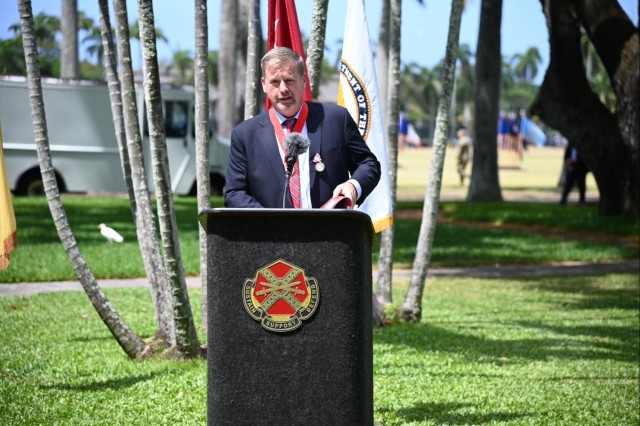 Deatrick relinquishes responsibility for Army installations in the Pacific