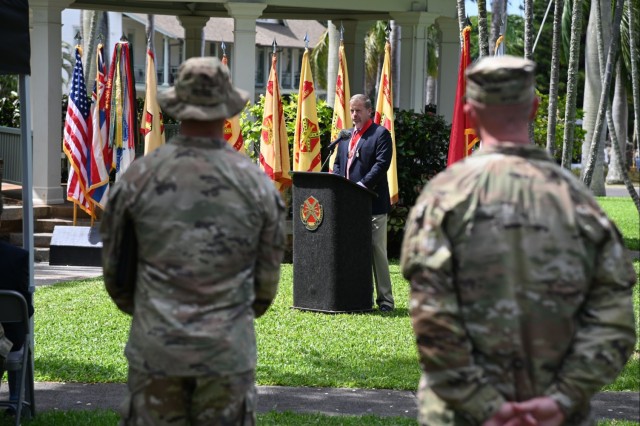 Deatrick relinquishes responsibility for Army installations in the Pacific