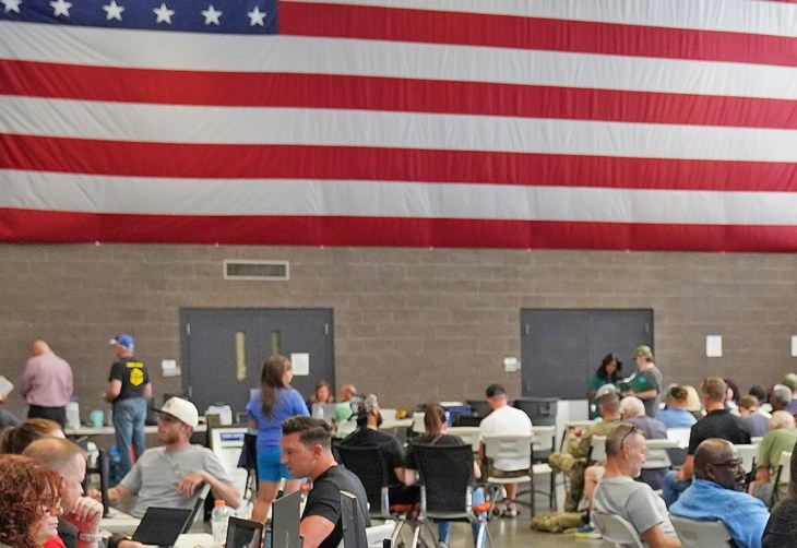 American flag at PACT Act event