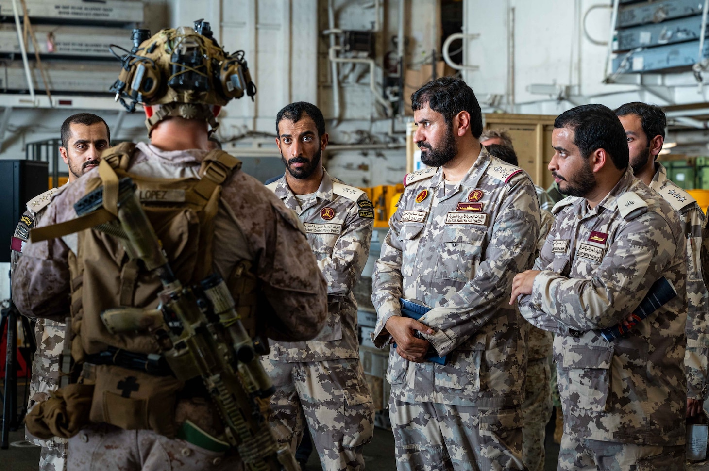 USS Bataan Hosts Distinguished Visitors From Qatar at Sea