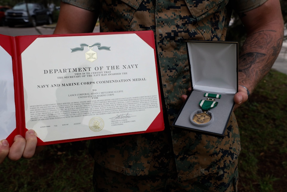 Parris Island Marine Saves the Life of a Local Woman