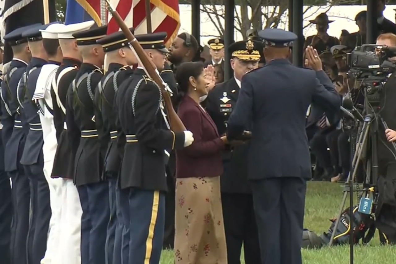 U.S. Constitution at Center of Military Transfer of Responsibility Ceremony