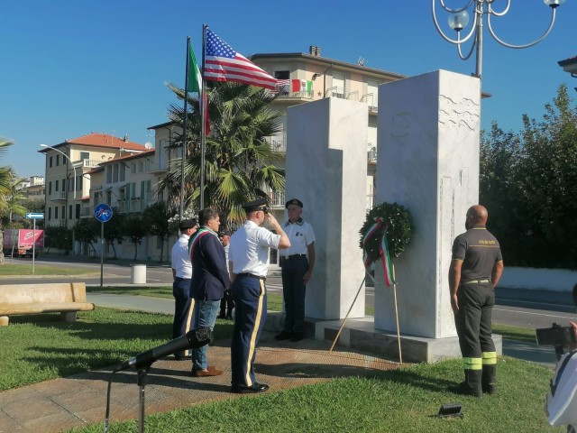 At Camp Darby in Pisa, the U.S. Army Garrison Italy fire department and military hosted a 9/11 ceremony on post. Soldiers also took part in a commemorative event at Pietrasanta, where local officials have an artistic memorial based on the Twin Towers. 