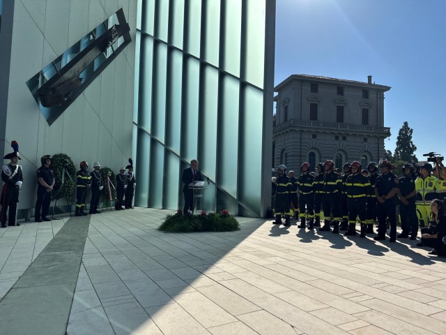 "Memory and Light" monument in downtown Padova, commemorates 9/11 victims