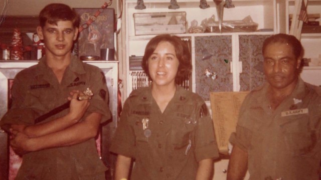 Diane Carlson Evans, middle, a native of Buffalo, Minnesota, joined the Army Nurse Corps after learning there was a shortage of nurses during the Vietnam War. 