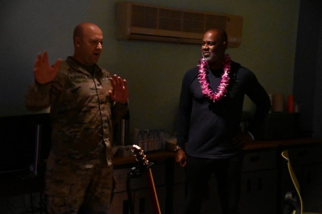 R&B luminary Brian McKnight met with Colonel Steven McGunegle, U.S. Army Garrison commander, prior to a heartening performance dedicated to the soldiers and their families stationed in Hawai'i. The exchange underscored McKnight's support for the military community, setting a tone of solidarity before he took the stage.