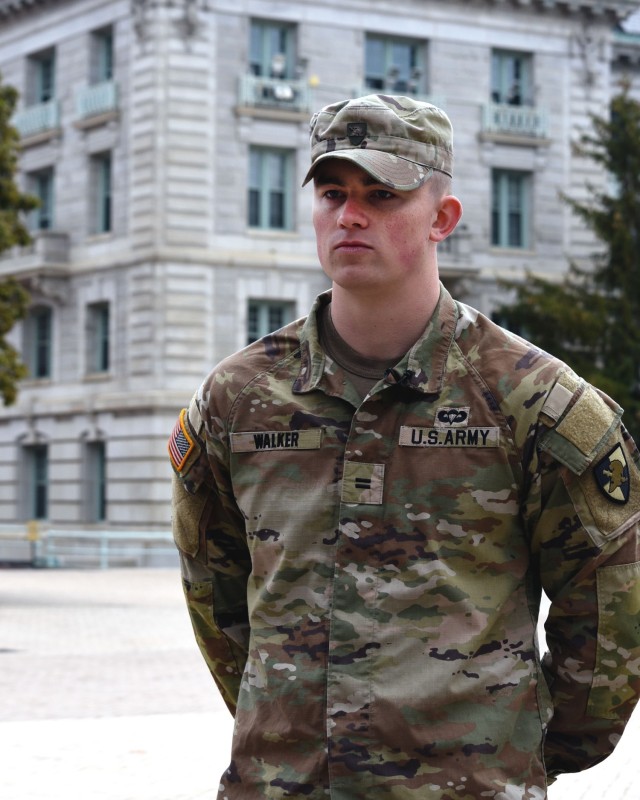 U.S. Military Academy Cadet Mitch Walker participated in the semester-long service academy exchange program and will be one of seven West Point students exchanged at midfield prior to the Army-Navy game Dec. 9.
