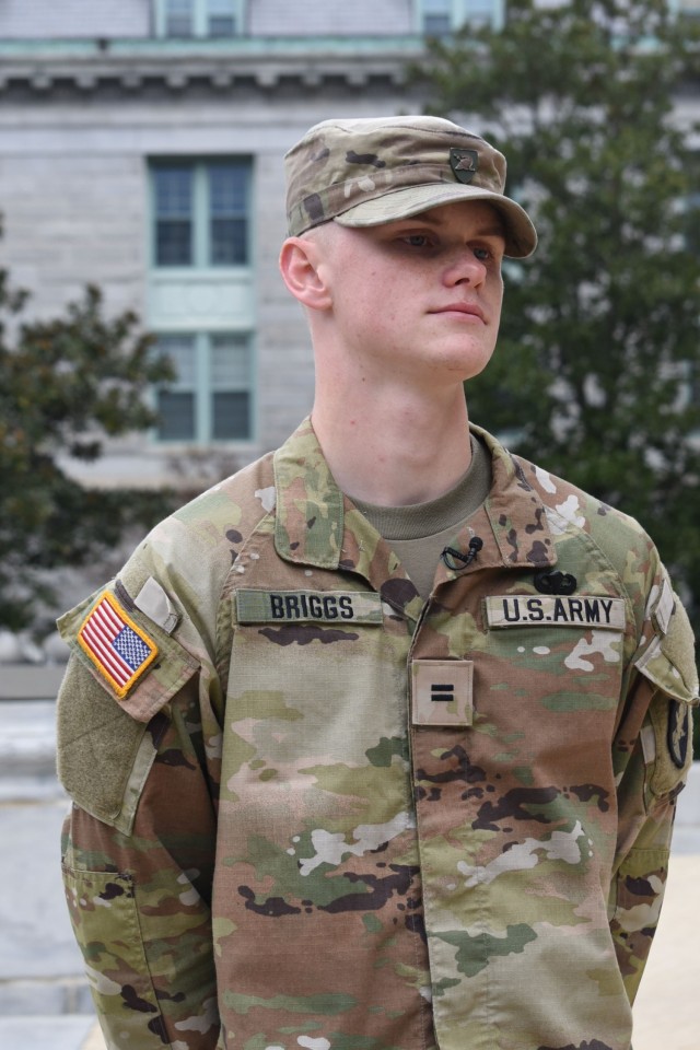 U.S. Military Academy Cadet Beau Briggs participated in the semester-long service academy exchange program and will be one of seven West Point students exchanged at midfield prior to the Army-Navy game Dec. 9.