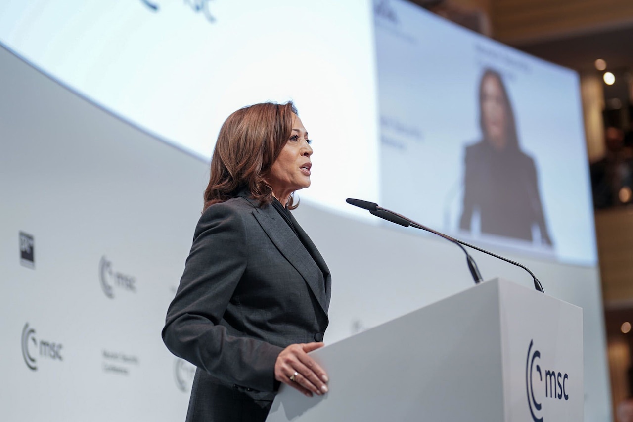 Harris Affirms U.S. Commitment to Stand With Allies, Lead in ‘Unsettled Times’