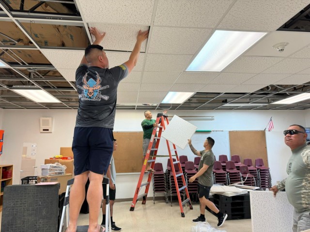 Guam Guard Helps Elementary School Recover from Typhoon