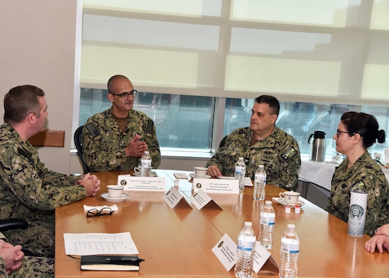 JOINT BASE SAN ANTONIO-FORT SAM HOUSTON – (March 25, 2024) – Rear Adm. Guido Valdes, commander, Naval Medical Forces Pacific (NMFP) made an official visit to Naval Medical Research Unit (NAMRU) San Antonio.  During his visit, he toured NAMRU San Antonio facilities at the Battlefield Health and Trauma Research Institute and Tri-Service Research Laboratory.  Valdes, who serves as the Chief of Navy Medical Corps, has oversight of 10 Navy Medicine Readiness and Training Commands on the West Coast and Pacific Rim as well as Navy Medicine's eight global research labs. Valdes also serves under the Defense Health Agency (DHA) as the director of the Defense Health Network Pacific Rim where he oversees the delivery and integration of healthcare at nine medical treatment facilities (MTF) on the West Coast and Pacific Rim. NAMRU San Antonio’s mission is to conduct gap driven combat casualty care, craniofacial, and directed energy research to improve survival, operational readiness, and safety of Department of Defense (DoD) personnel engaged in routine and expeditionary operations. It is one of the leading research and development laboratories for the U.S. Navy under the DoD and is one of eight subordinate research commands in the global network of laboratories operating under the Naval Medical Research Command in Silver Spring, Md. (U.S. Navy photo by Burrell Parmer, NAMRU San Antonio Public Affairs/Released)