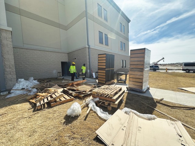  Contractors work meticulously and at a steady pace, ensuring that Barrack 100 is not only fully stocked but also primed for the comfort of the Soldiers with brand new furniture. This effort is part of the preparations for the grand opening scheduled later next month. (U.S. Army photo by Eric Franklin, Fort Cavazos Public Affairs)