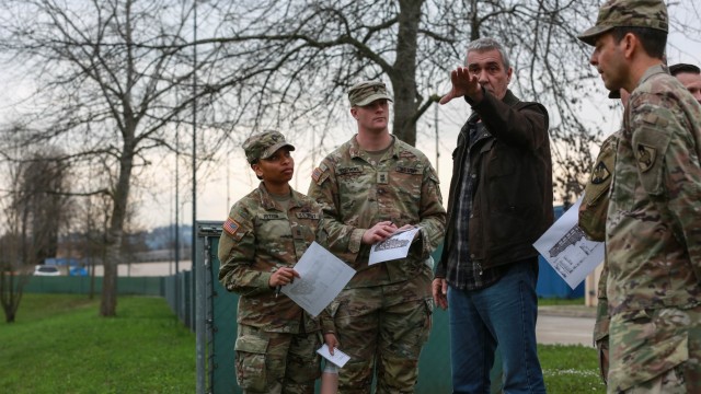 West Point cadets participate in the Environmental Engineering Capstone Design Program at Caserma Del Din in Vicenza, Italy, on March 7, 2024. The program challenges students to work in teams to identify, formulate and solve a complex engineering problem over the academic year. (U.S. Army photo by Spc. Ebony Neal)