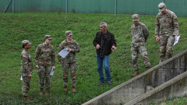 West Point cadets participate in the Environmental Engineering Capstone Design Program at Caserma Del Din in Vicenza, Italy, on March 7, 2024. The program challenges students to work in teams to identify, formulate and solve a complex engineering problem over the academic year. (U.S. Army photo by Spc. Ebony Neal)
