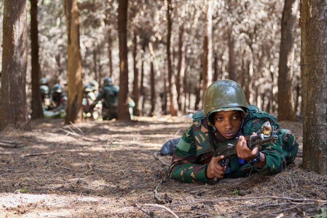 The Tanzania Peoples Defence Forces conduct react to contact training at Justified Accord 2024