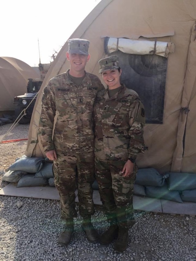 The Bradshaws (deployed, but not together).  Andrew was able to promote Catherine to First Lieutenant.