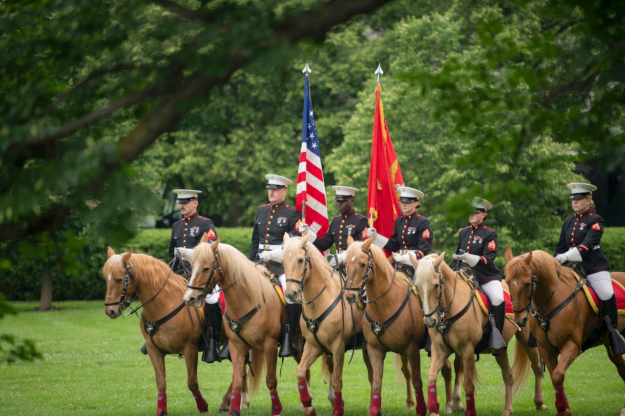 Mounted Marines Color the East Coast