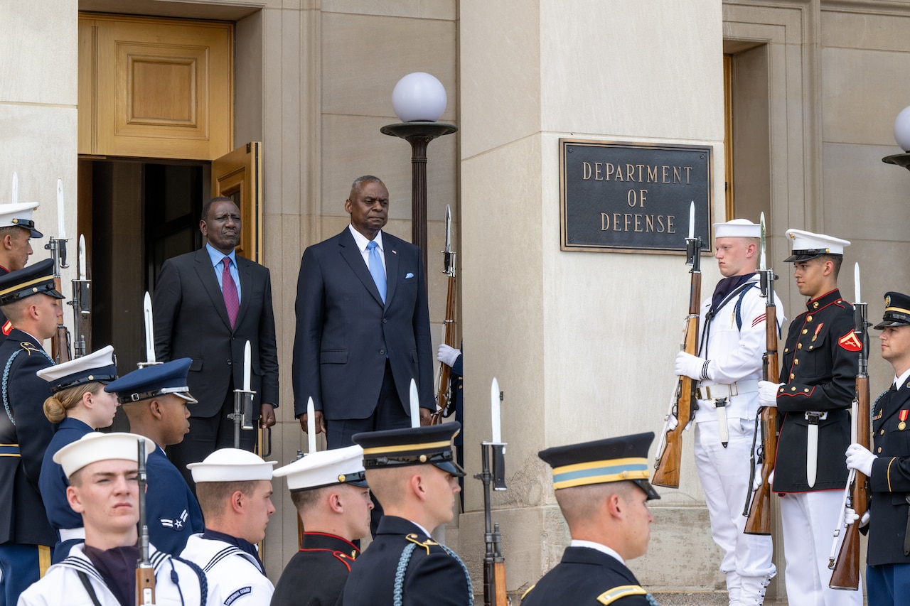 Austin Welcomes Kenya’s President to Pentagon Amid Long Strides in Defense Ties
