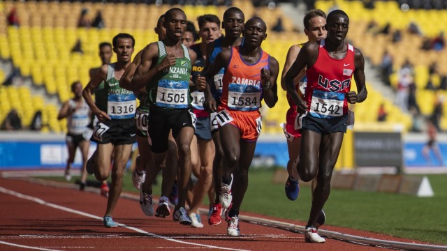 U.S. Army Spc. Anthony Rotich, United States Armed Forces Military World Games Track and Field Men’s 5,000 meter competitor, takes the lead after seven laps during the Conseil International du Sport Militaire Track and Field Competition in Wuhan China, Oct. 24, 2019. Rotich finished second in this preliminary heat to advance to the men’s 5,000 meters finals. The 7th MWG will feature military athletes from around the world with an estimated participation of more than 100 nations and more than 10,000 participants.