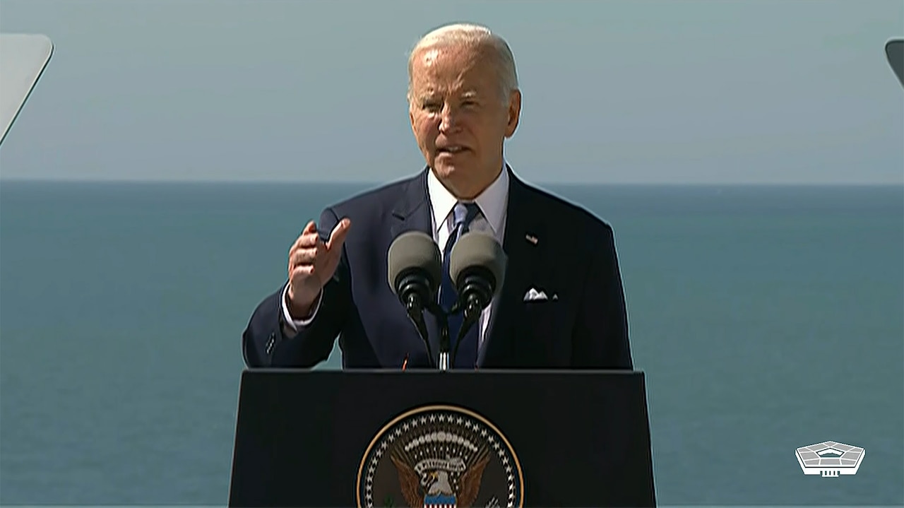 President Recalls U.S. Military Heroism During WWII at French Ceremony