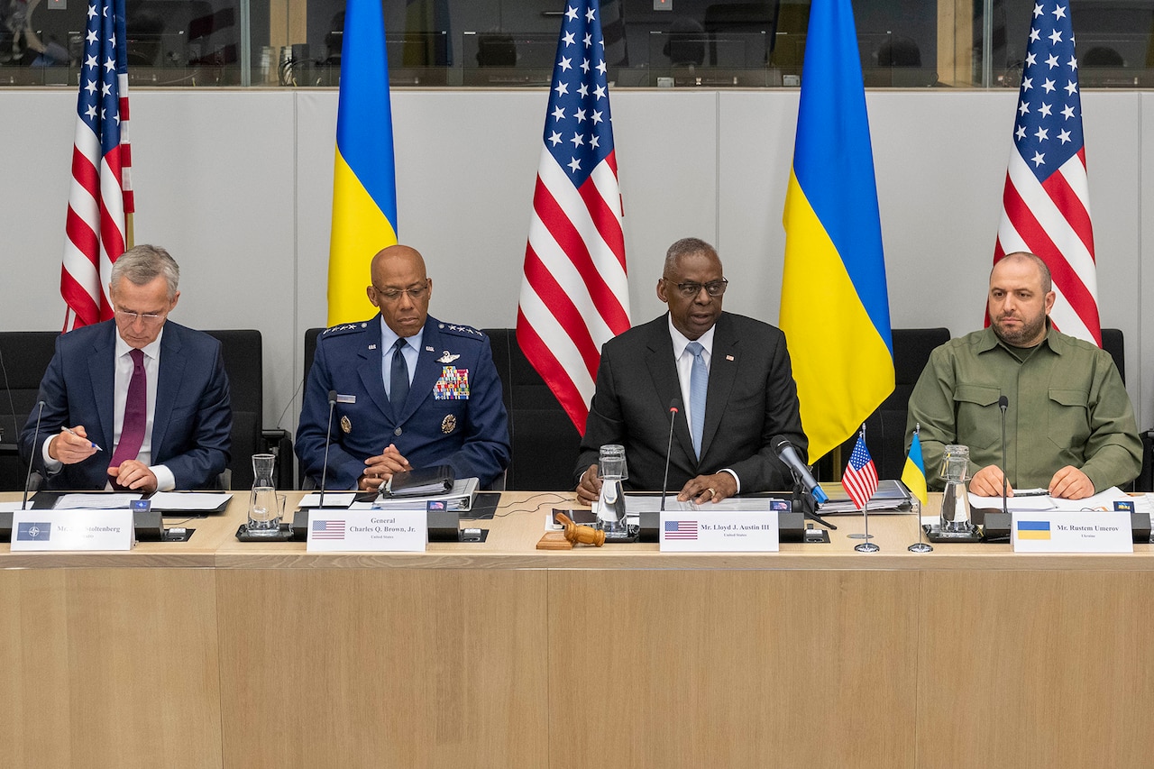 Austin Underscores Commitment to Ukraine Security at Brussels Meeting