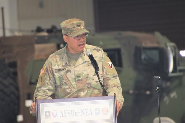 AFSBn-NEA welcomes Woodard, bids farewell to Reed, in change of command ceremony