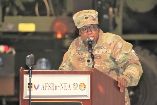 AFSBn-NEA welcomes Woodard, bids farewell to Reed, in change of command ceremony