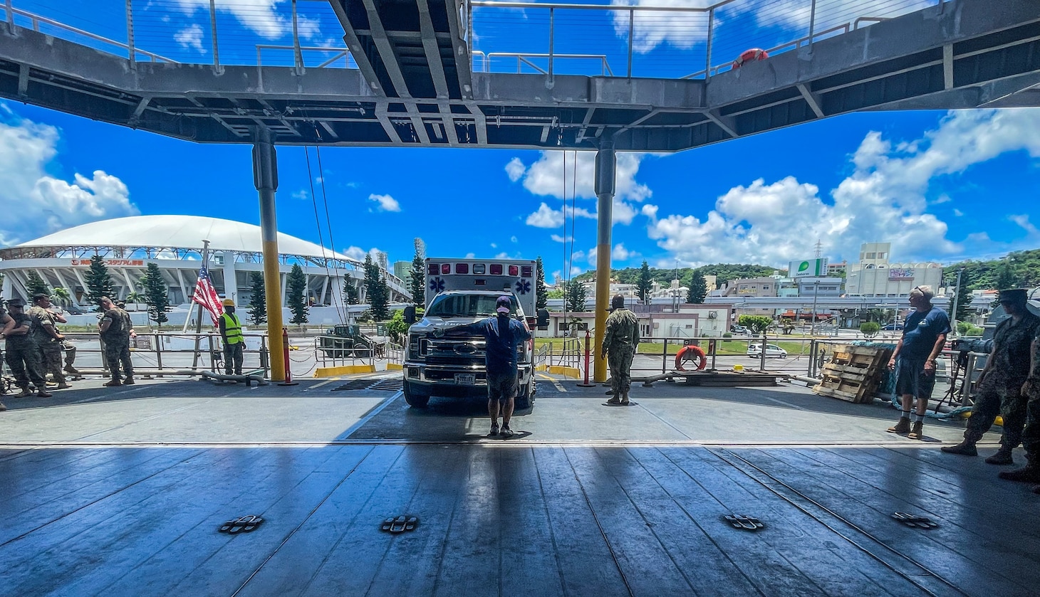 U.S. Naval Hospital Okinawa Coordinated with Sister Services to Move Life-Saving Equipment Across Air, Land and Sea in Support of Emergency Services in Okinawa, Japan