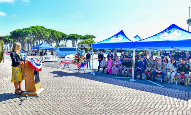 During her remarks at the July 11 Nisei commemoration, U.S. Consul General in Florence Daniela Ballard said she was glad to see so many Italians in attendance, to include Camp Darby’s valued civilian workforce and many local leaders from Pisa...