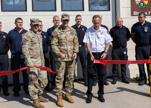 USAG Rheinland-Pfalz marks transition of ROB Fire Station 7 to Army control with ribbon cutting ceremony