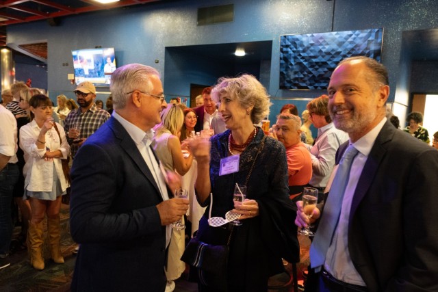 Vicenza Deputy Mayor Isabella Sala and local mayors and at the Mayors Summit during the Caserma Ederle 4th of July event.