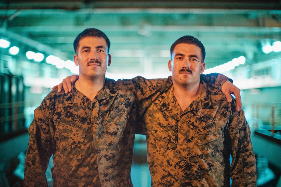Marines First, Brothers Always: Marine Promotes Twin Brother during 15th MEU Deployment