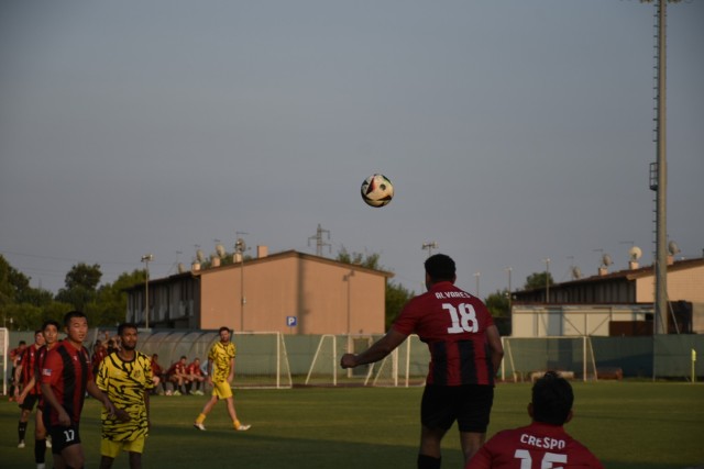 Soccer game between USAG Italy team and Caldogno “Calidonense” team on July 23, 2024