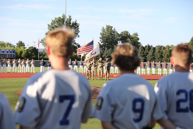 Chicagoland Army Reserve general is honored with first pitch during state champion baseball tournament