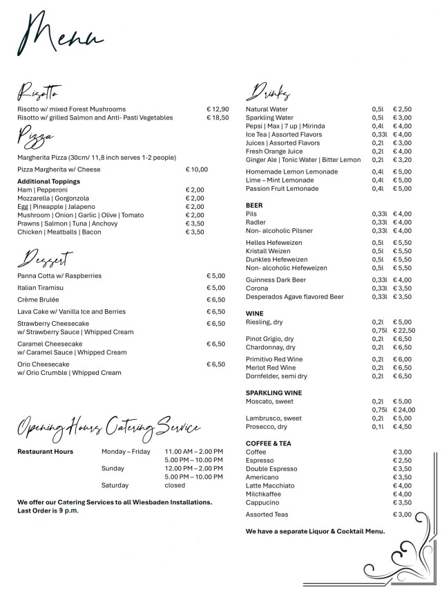 The Italian Grill Menu, pg. 2