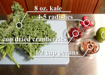 Live Whole Health #241: Kale salad with apples, cranberries, pecans