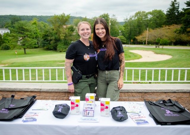 PICATINNY ARSENAL, N.J. - Officer Chelsea Whiting, of the Morris County Sheriff’s Department, and Casey Miller, of Hope One, a mobile recovery access vehicle offers critical support for persons struggling with addiction, provided training on...