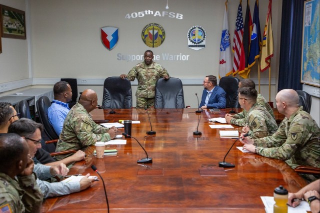 405th AFSB hosts ASC sister brigade at headquarters, two APS-2 worksites during site visit