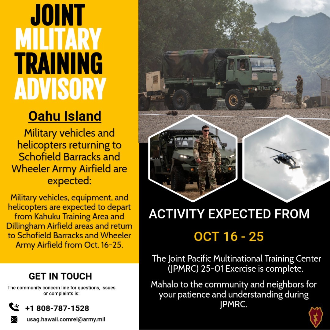 Joint Pacific Multinational Readiness Center 25-01 Training Rotation Exercise Completion