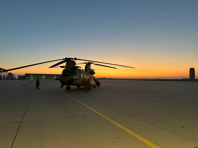 Members of the Colorado National Guard, 2nd General Support Aviation Battalion 135th Regiment, prepare to depart for Florida in preparation for the Hurricane Milton response. The CONG, through an Emergency Management Assistance Compact request...