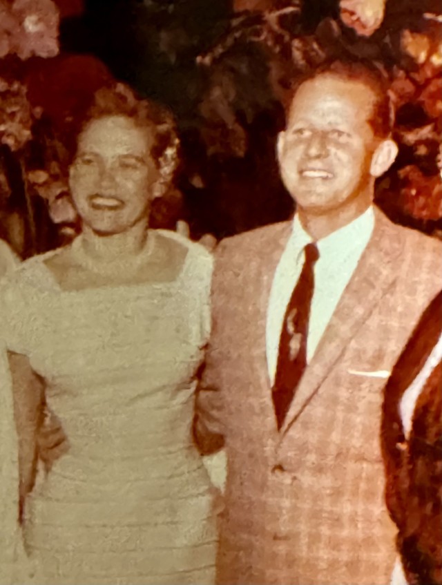 Trudy Floyd's mother, Constance, and her father, James, in an undated photo. Trudy recently visited Camp Zama, Japan, where she and her family lived until 1961.