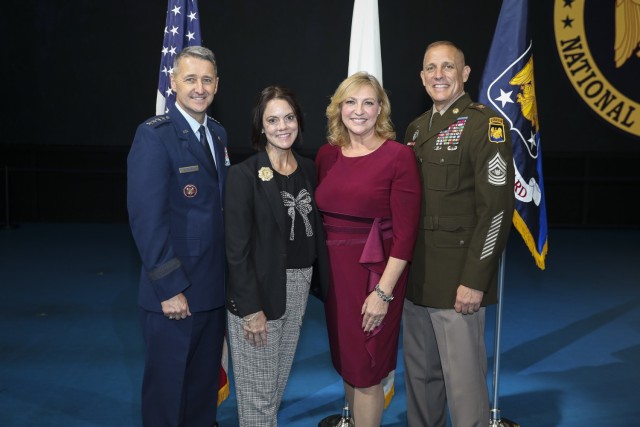 Air Force Gen. Steven Nordhaus, the 30th chief of the National Guard Bureau, hosts the change of responsibility ceremony for the senior enlisted advisor to the chief, NGB, Joint Base Myer-Henderson Hall, Arlington, Virginia, Nov. 8, 2024. During...