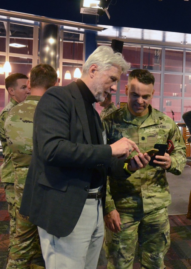 Mayor Giuliano Stivan of Dueville, who played ragtime piano to greet Lt. Col. Sheldon Broedel, commander of the 2nd Battalion, 503rd Infantry Regiment during his recent visit to the town hall.